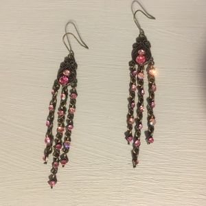 Pink Vintage Style Dangle Earrings